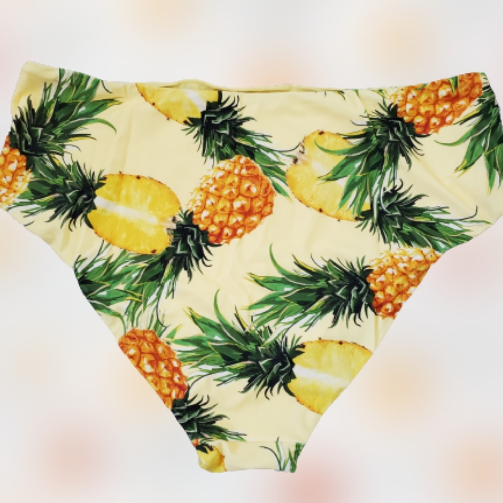 Anthropologie plus printed high waist bikini bottoms, 3X, yellow - Picture 4 of 8